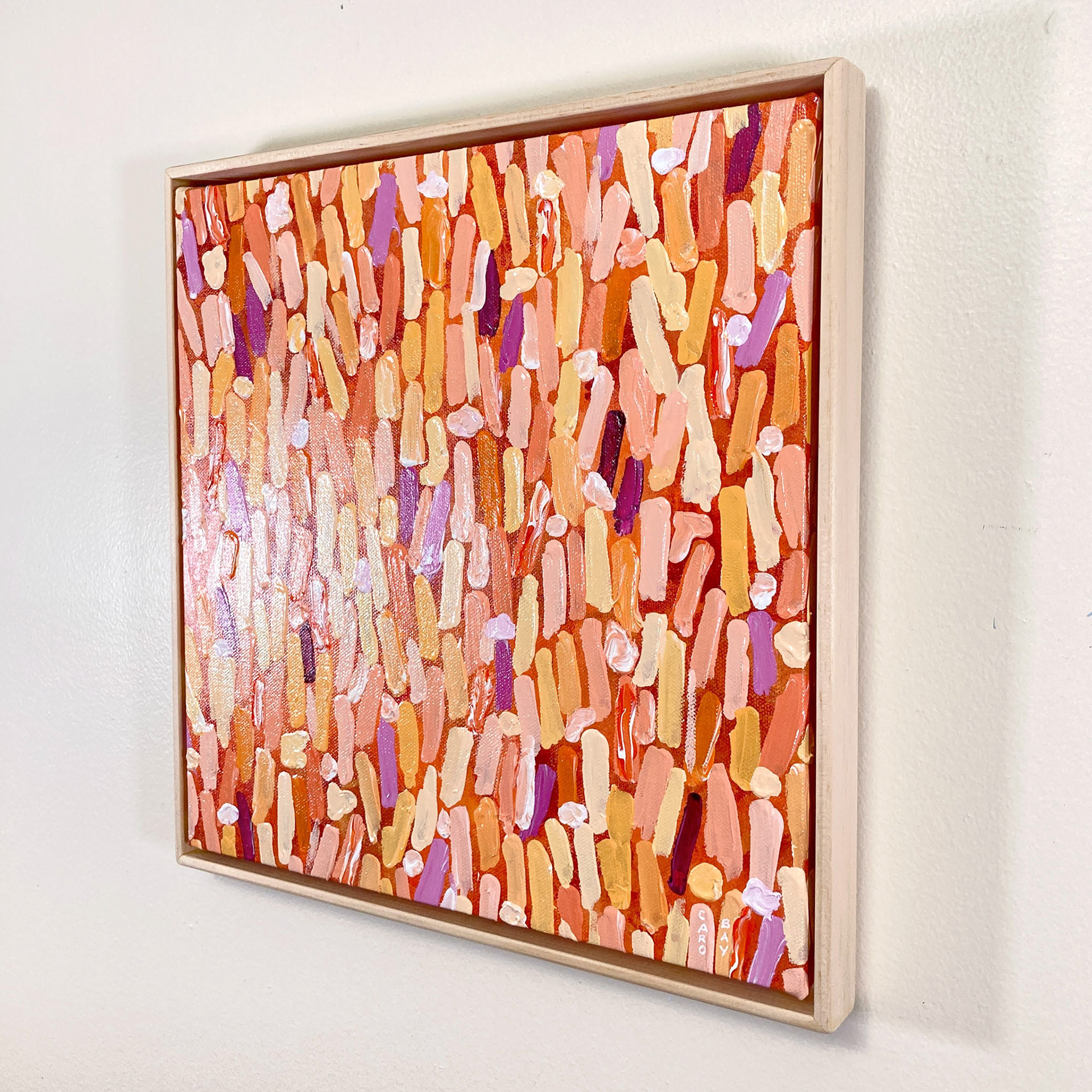 Painting on studio wall - side view