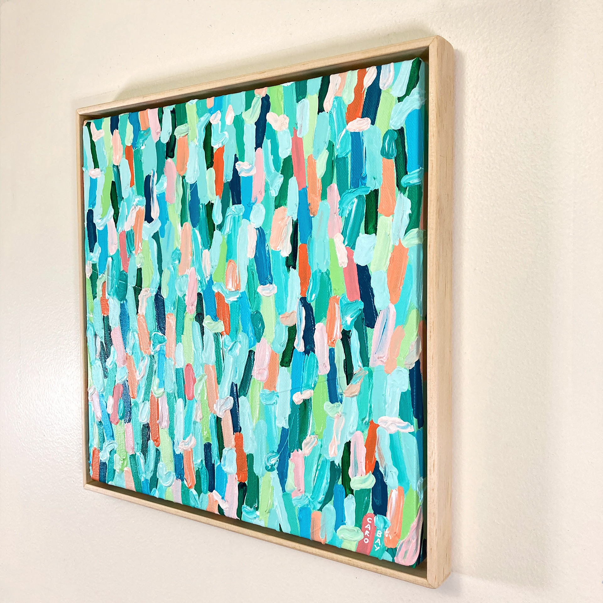 Painting on studio wall - side view