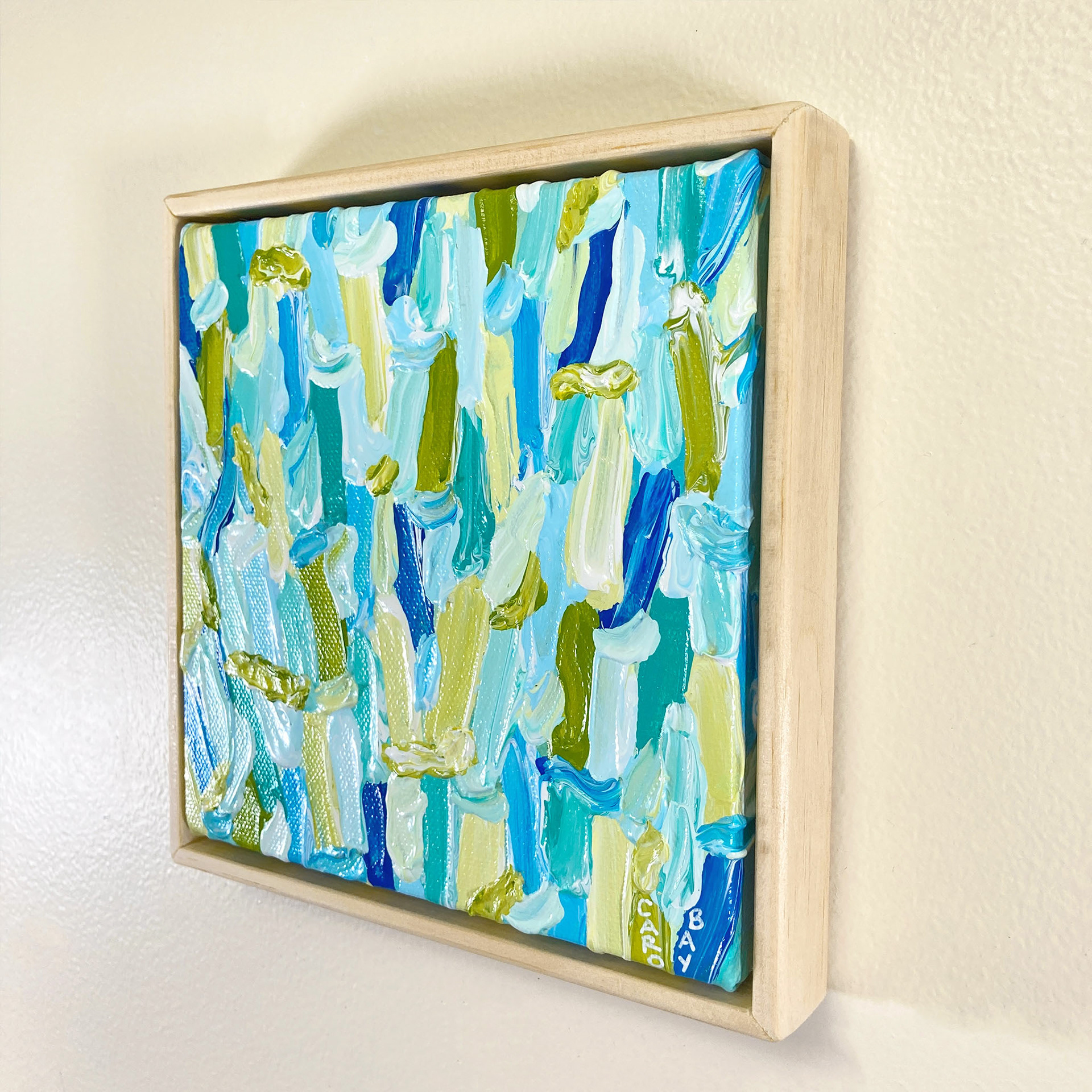 Painting on studio wall - side view