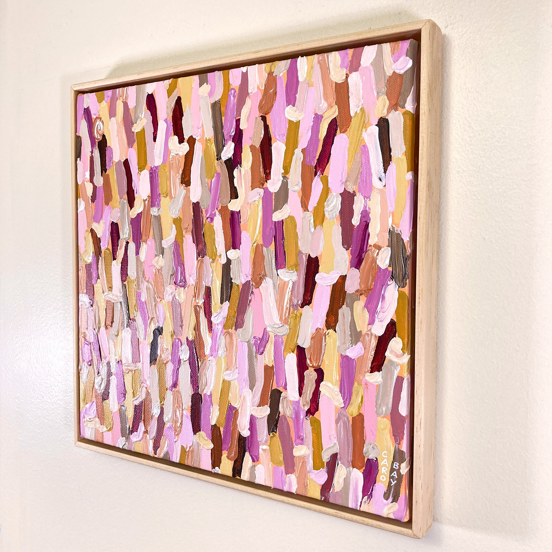 Painting on studio wall - side view