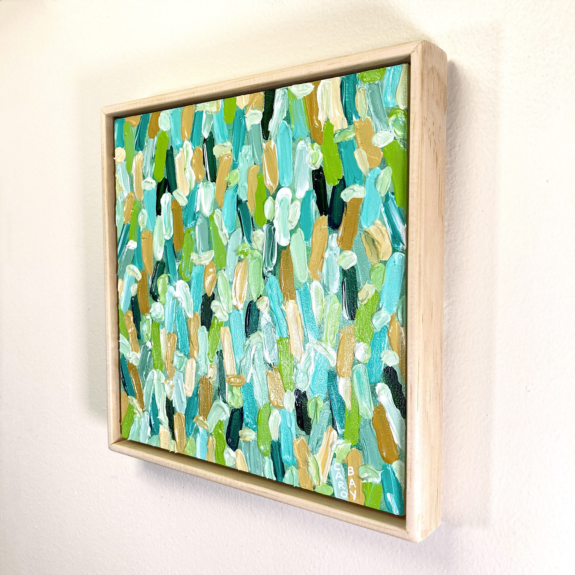 Painting on studio wall - side view