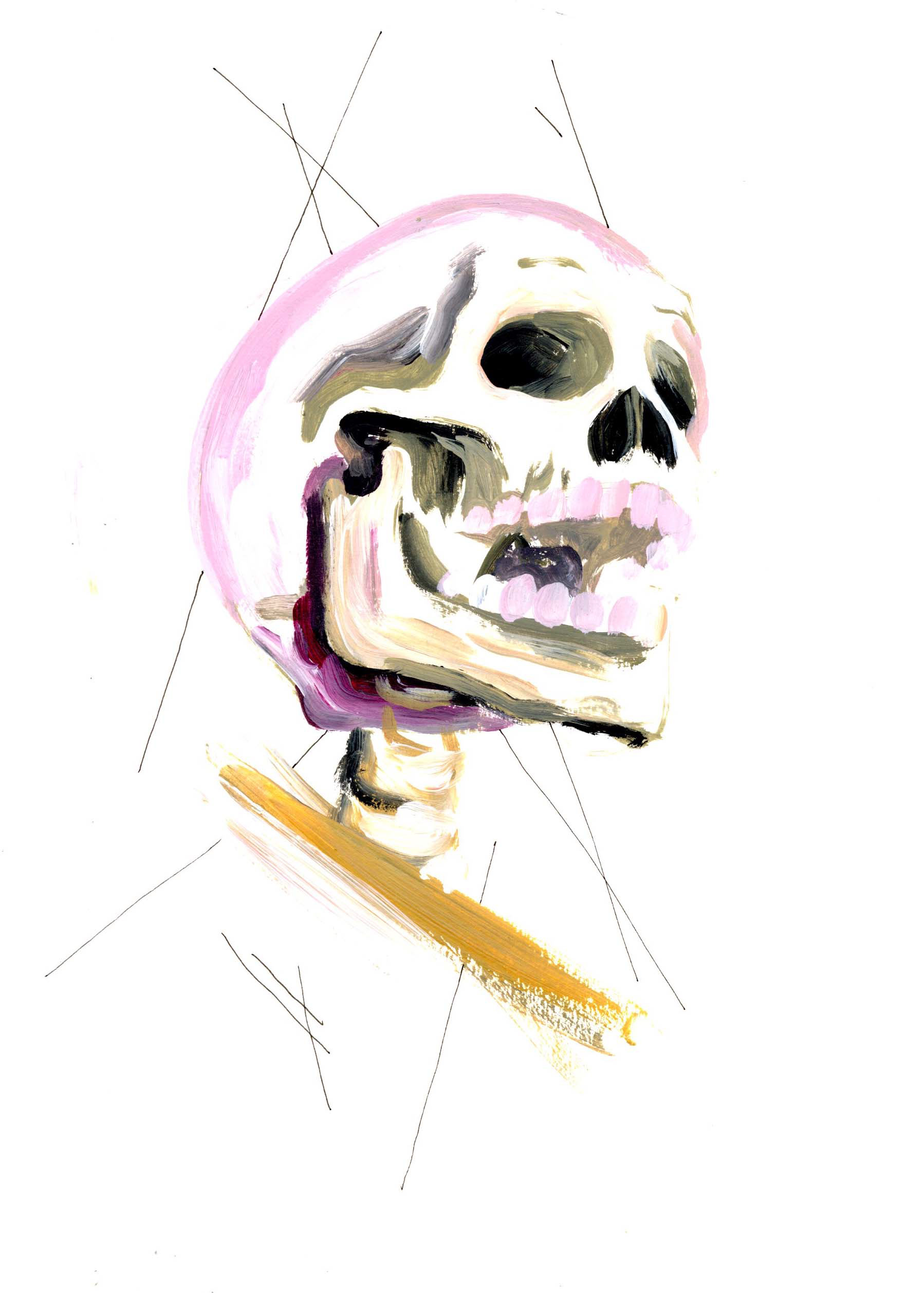 Mixed media skull, 2022