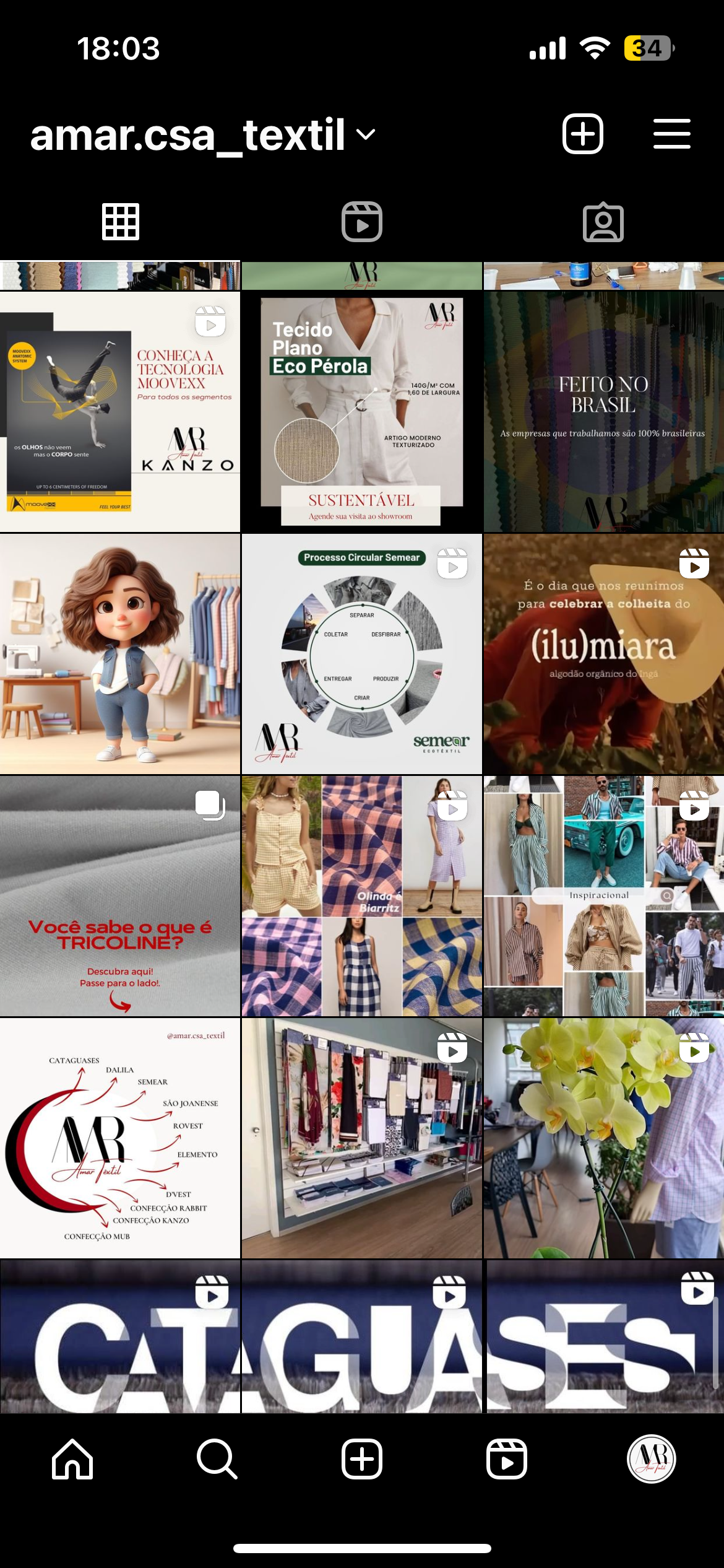 ARTES FEED INSTAGRAM - AMAR TEXTIL