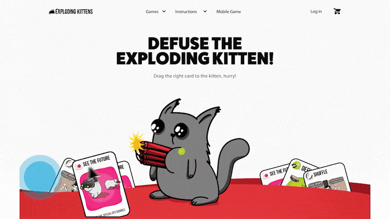 EXPLODING KITTENS LOTTIE ANIMATIONS (AGENCY: Metalab)