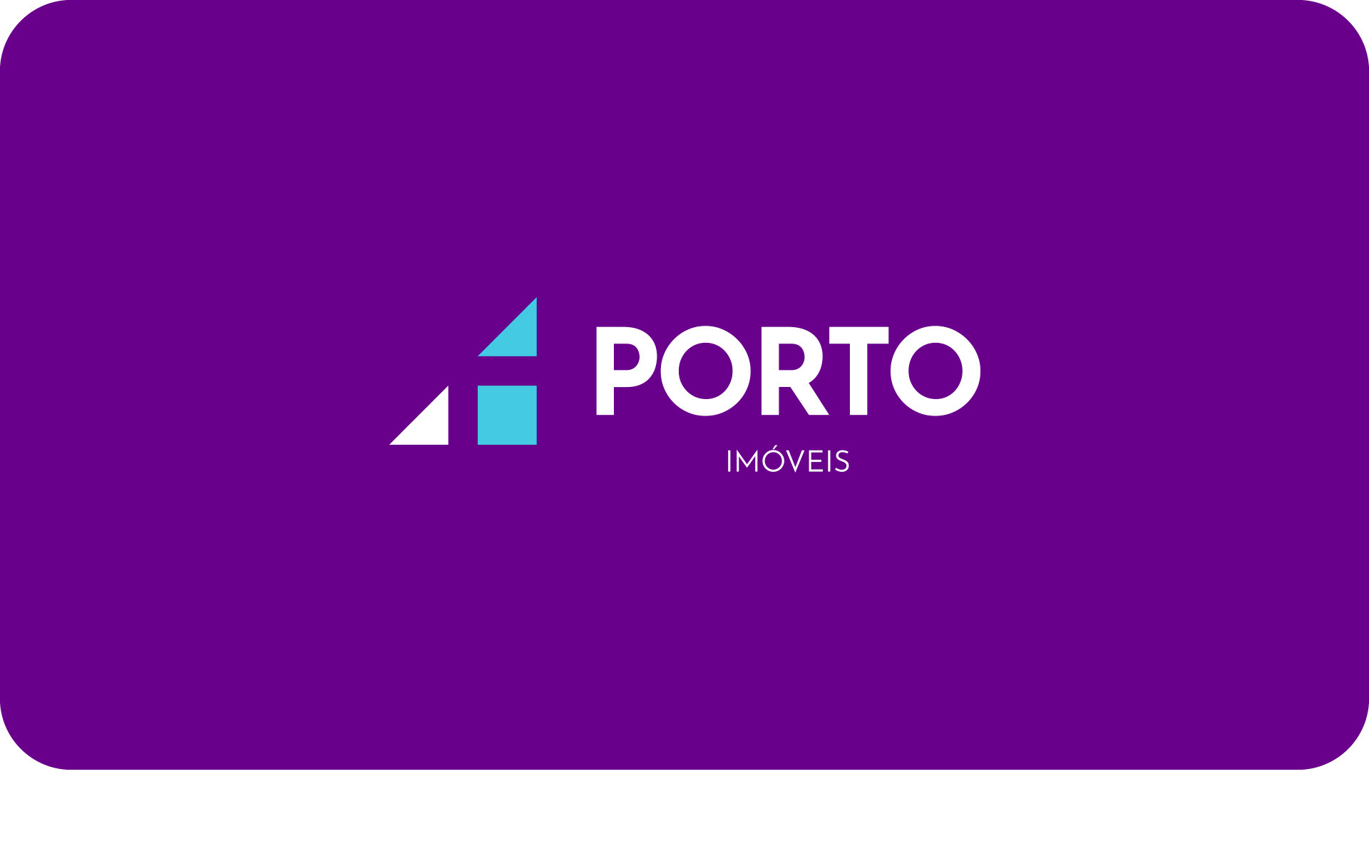 Logotipo horizontal em fundo roxo