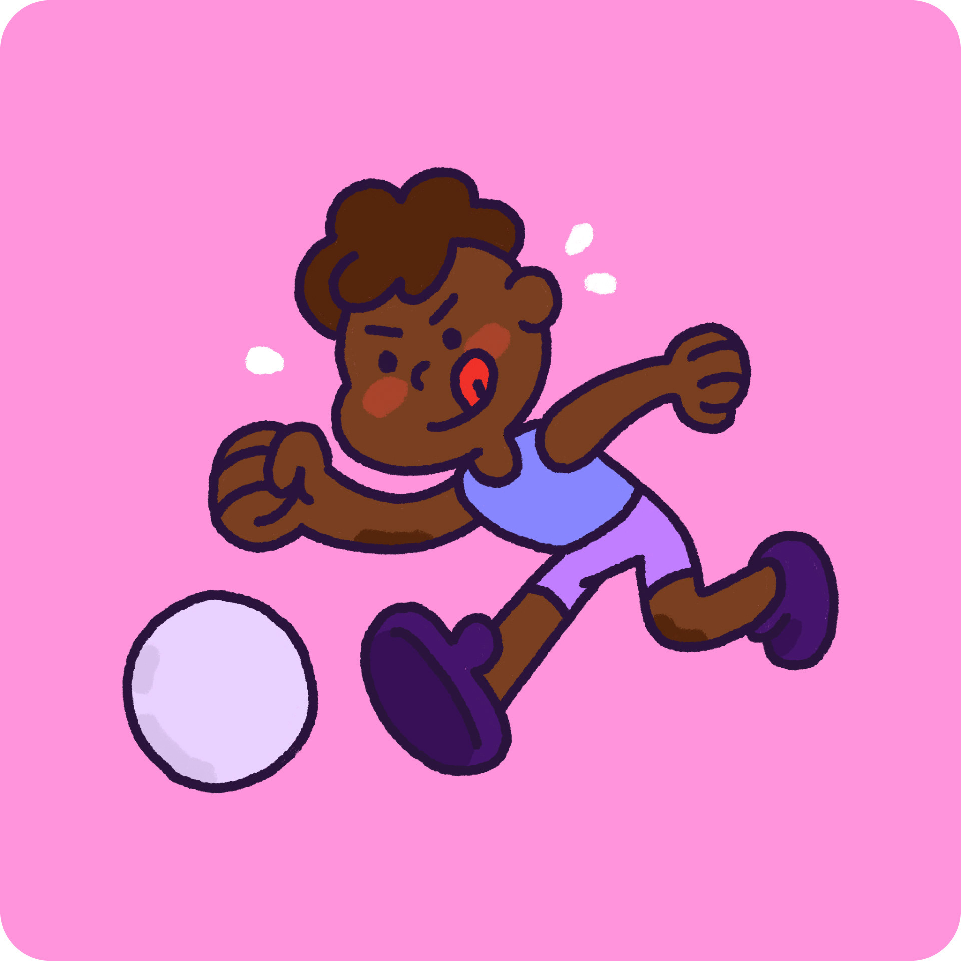 Desenho de menino negro jogando futebol