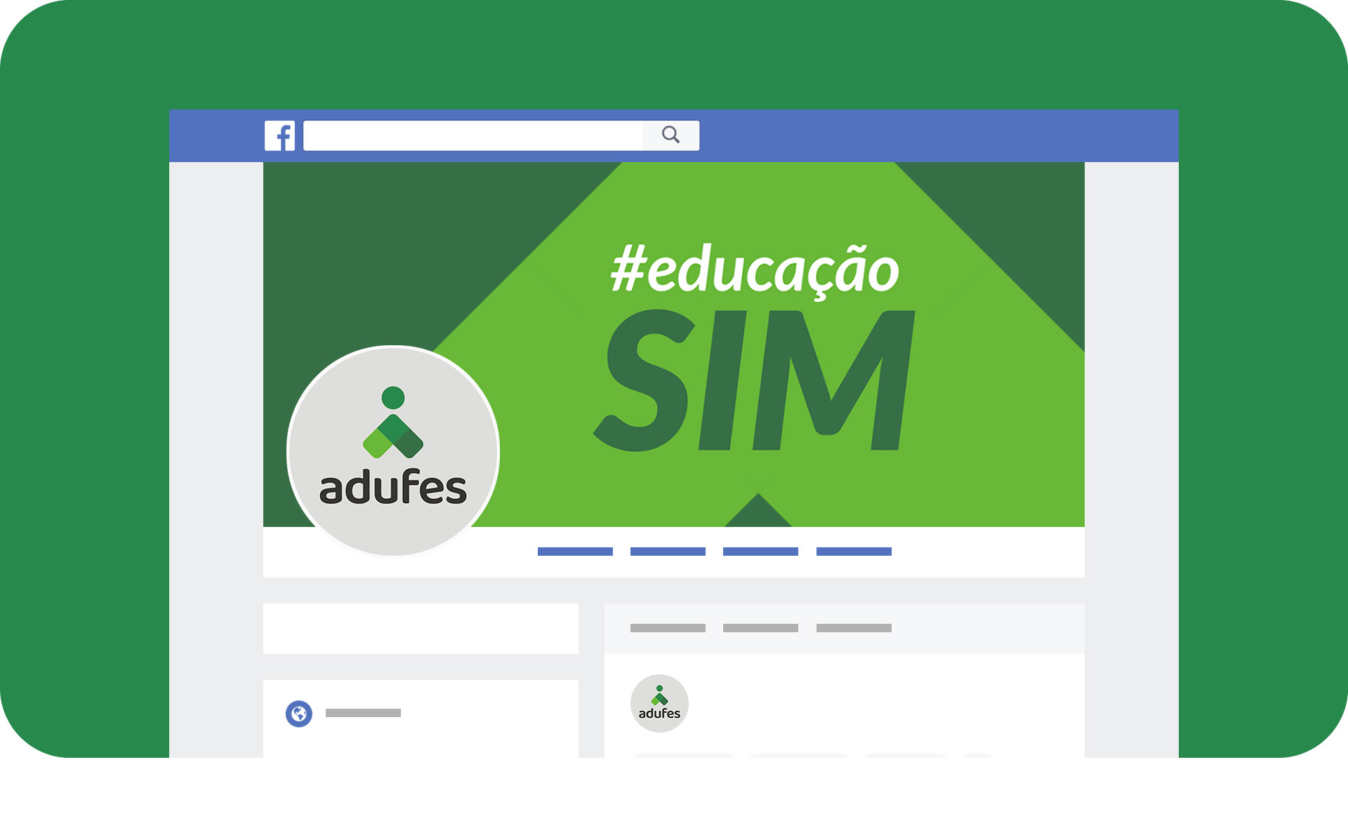 Mockup de Facebook com capa e ícone
