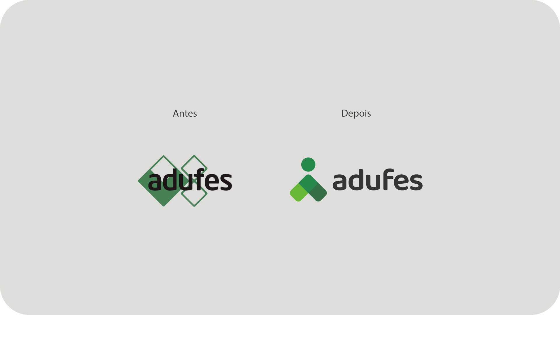 Redesign de marca antes e depois