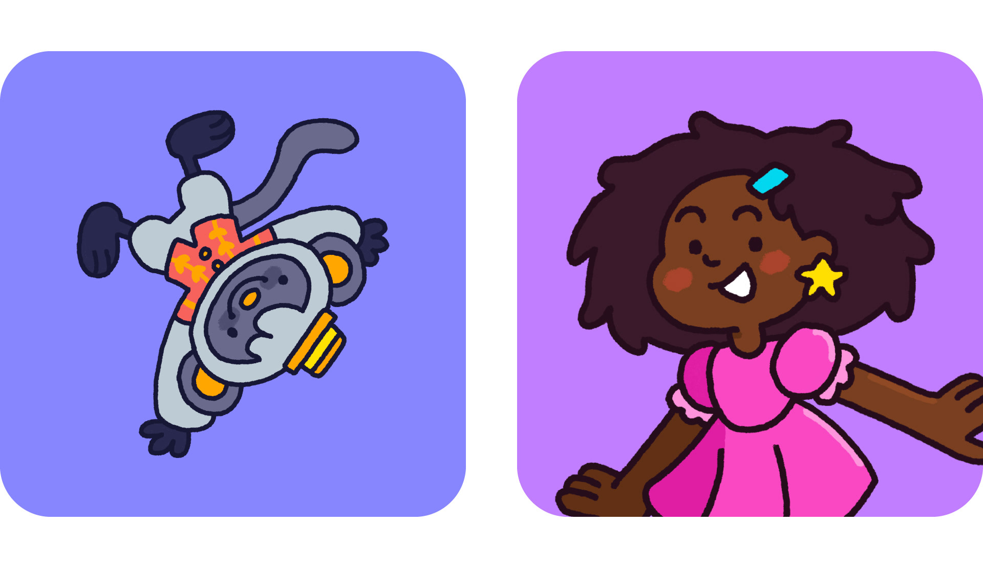 Ilustrações com diversidade e cores