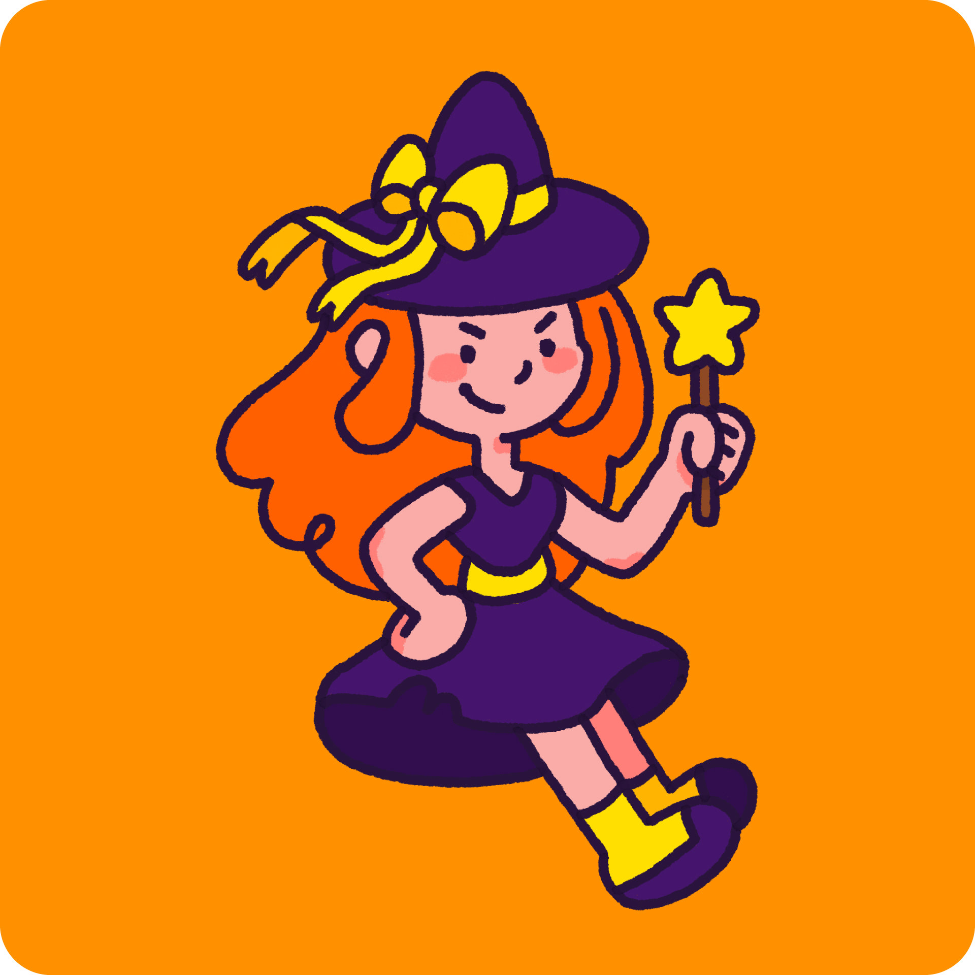 Arte de bruxa fofa cartoon no halloween