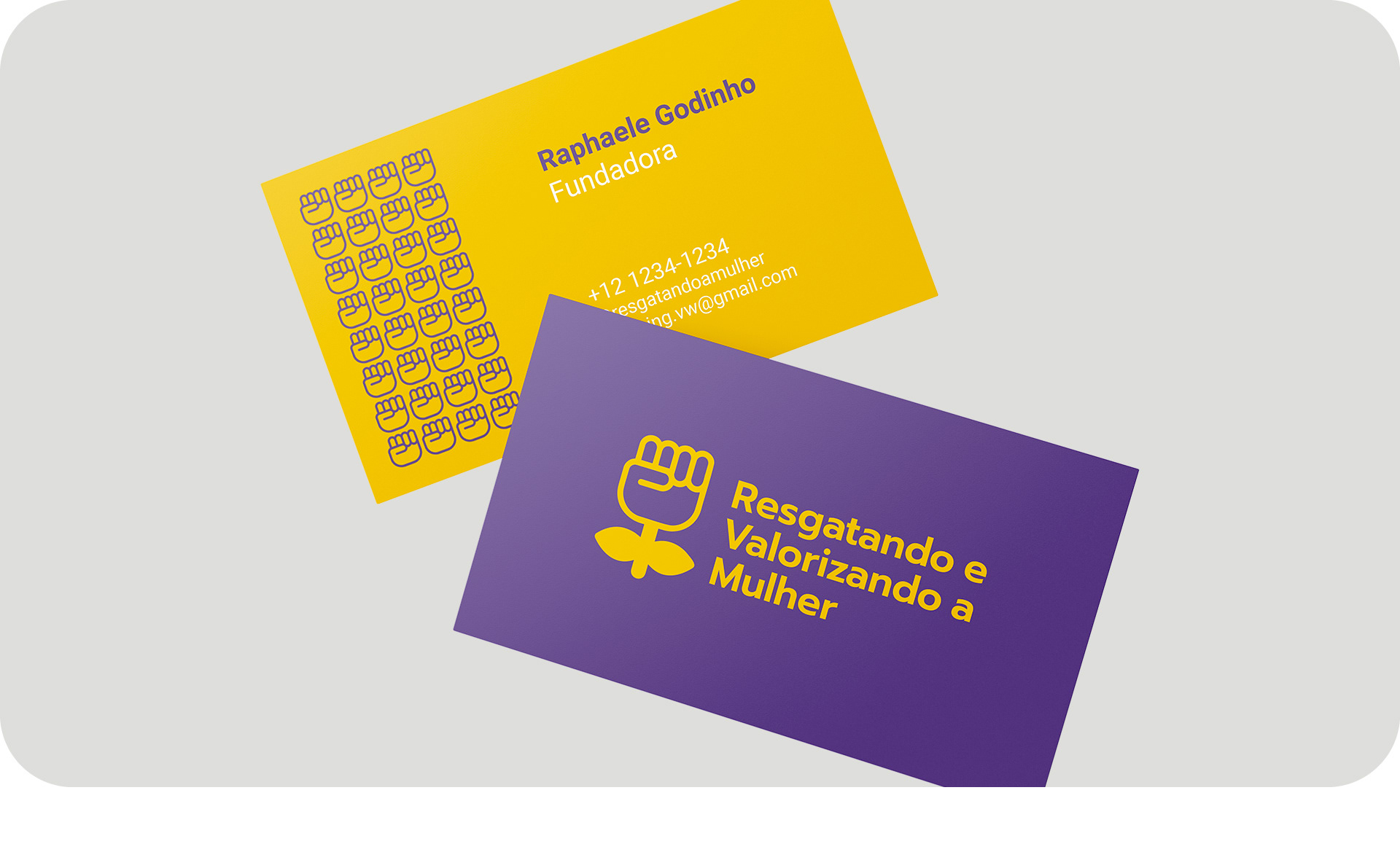 Design de cartão de visitas feminista