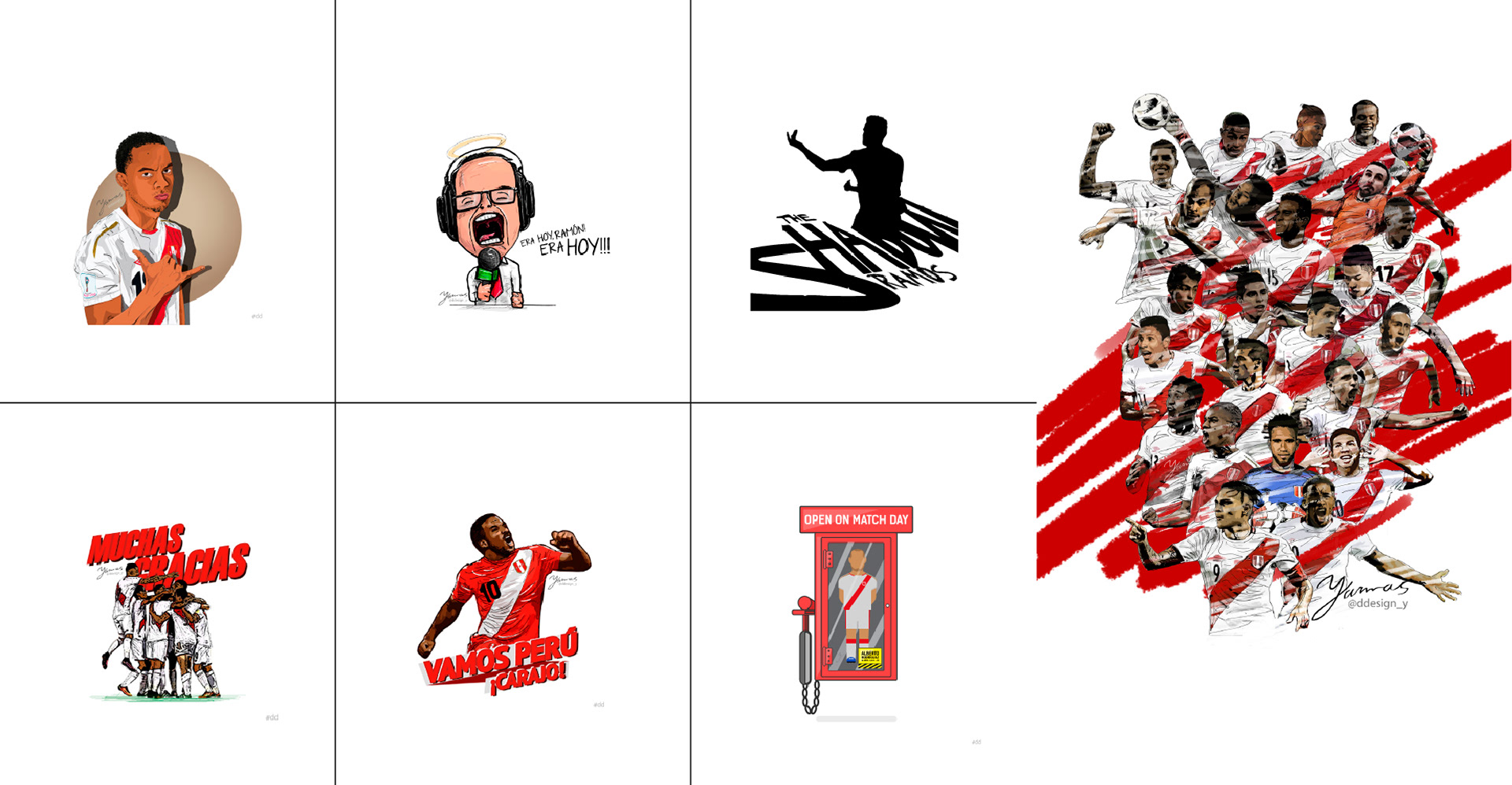 Diseño e ilustración selección PERUANA en RUSIA 2018