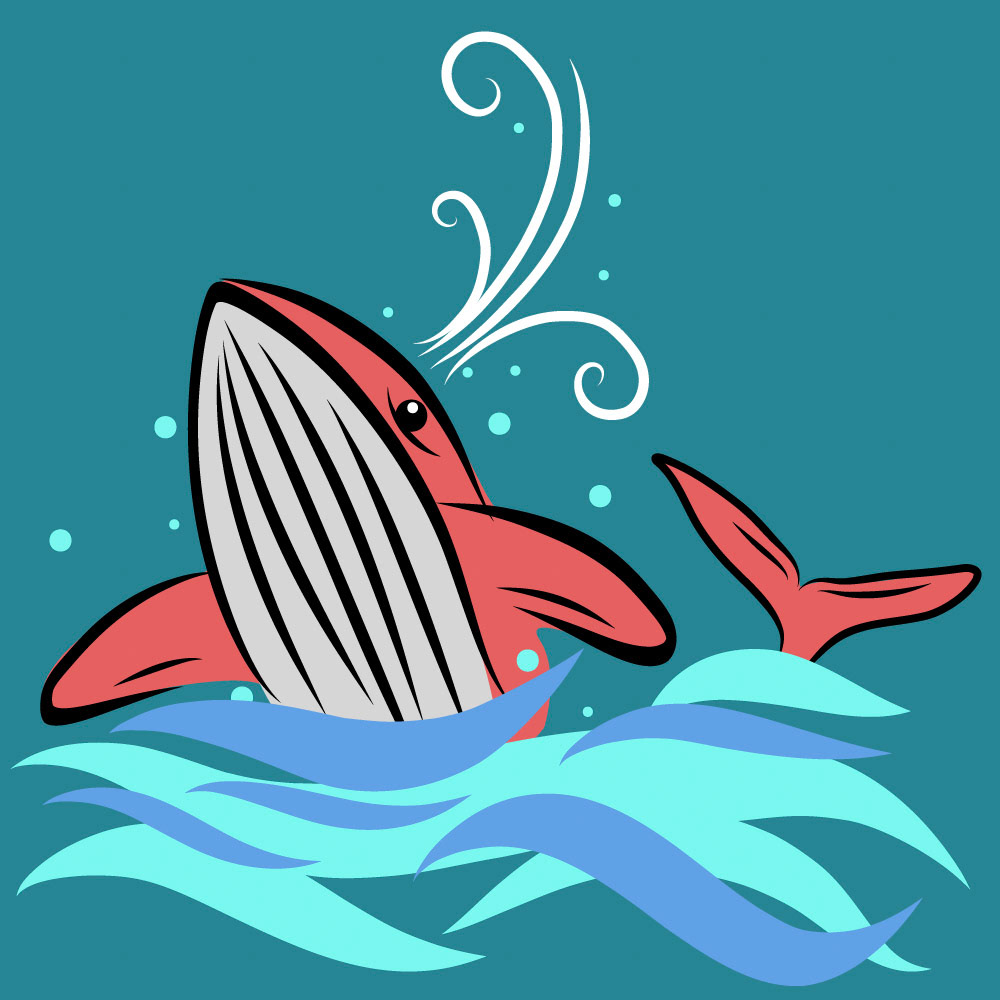PINKISH RED WHALE