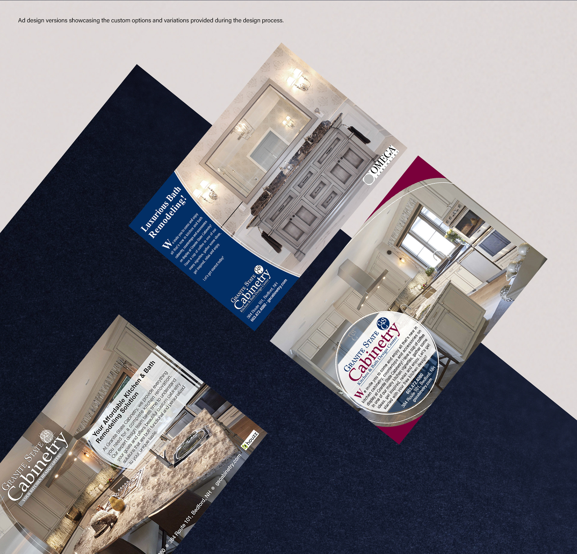 Three tailored ad concepts for GSC, part of my flexible design process offering multiple refined options.
