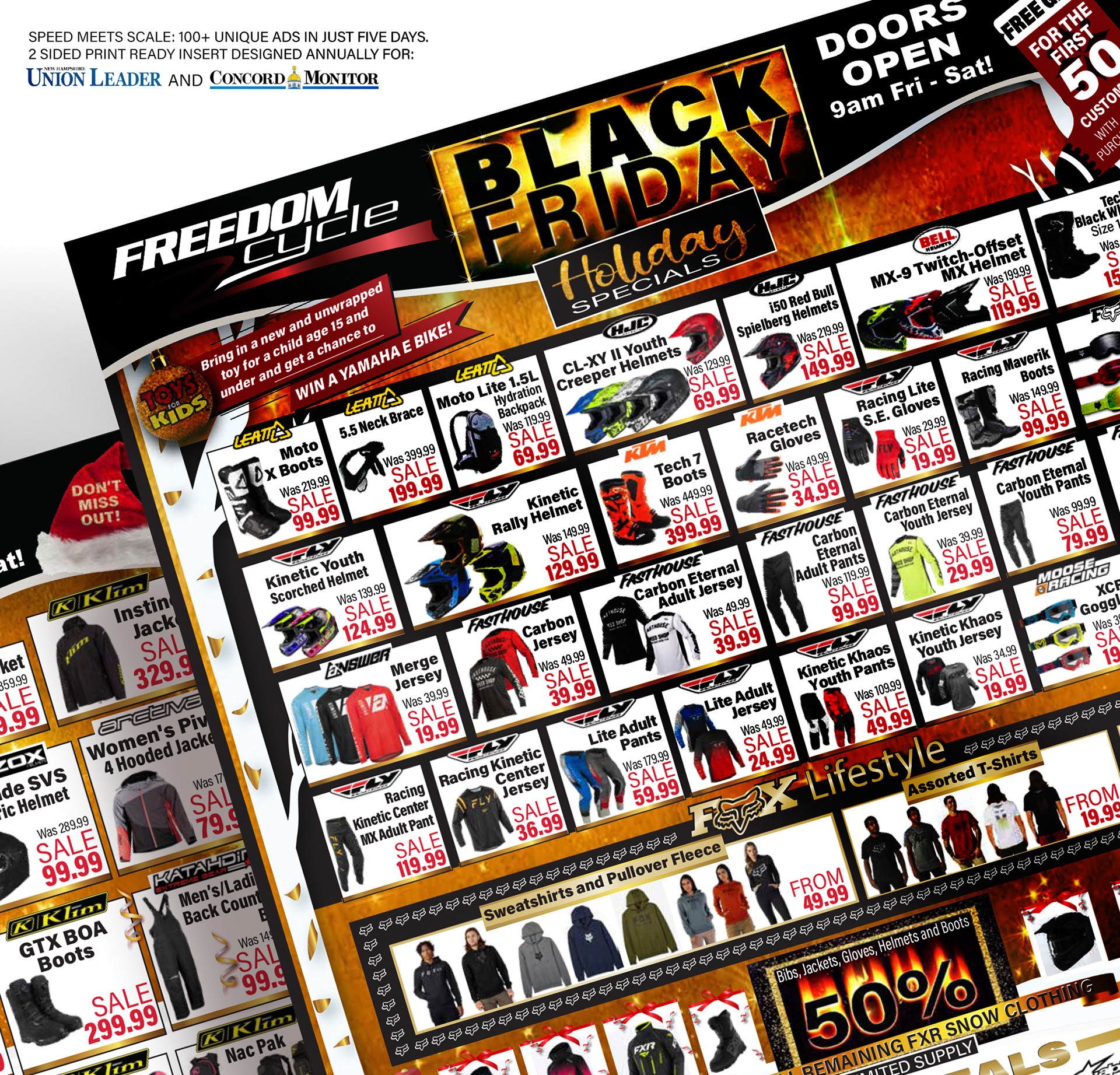 Black Friday Blitz: Over 100 custom ad designs for Freedom Cycle completed in under 5 days.