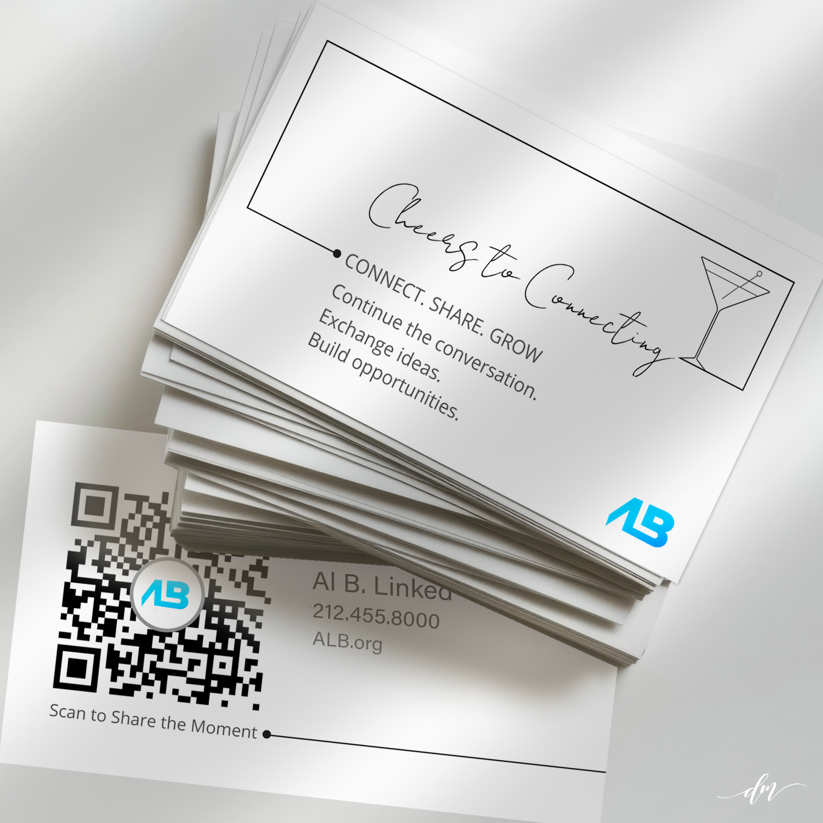 Premium networking business cards with QR code back for instant connection and brand recall