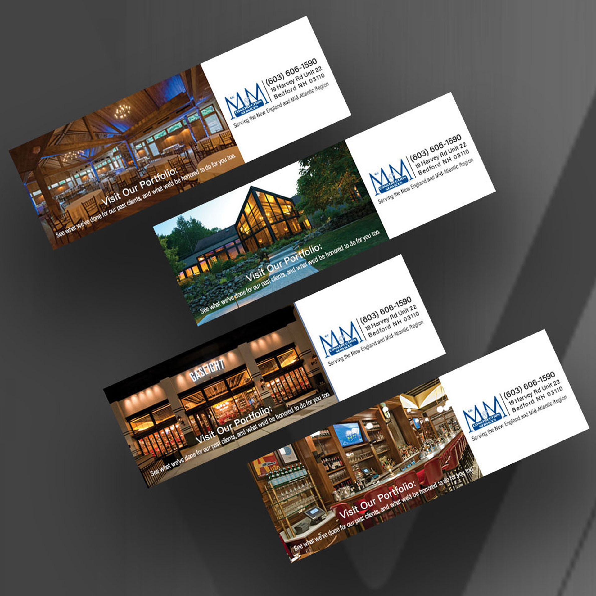 Dynamic email header designs reflecting M&M Construction’s craftsmanship, precision, and industry excellence.