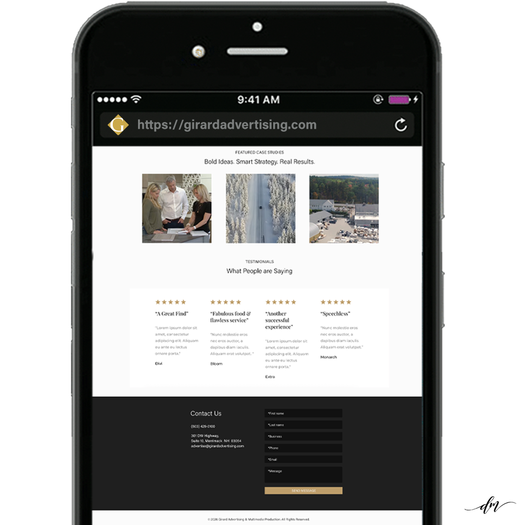 Mobile case study showcase designed to bring Girard Advertising’s work forward and make its capabilities easier to explore.
