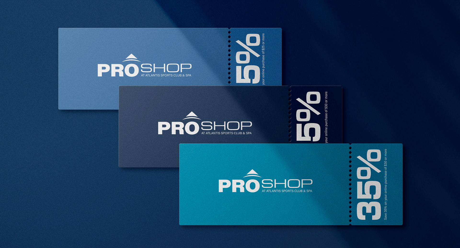 Custom-designed Atlantis ProShop logo used to market club apparel and accessories, featuring cohesive branding for fitness merchandise.