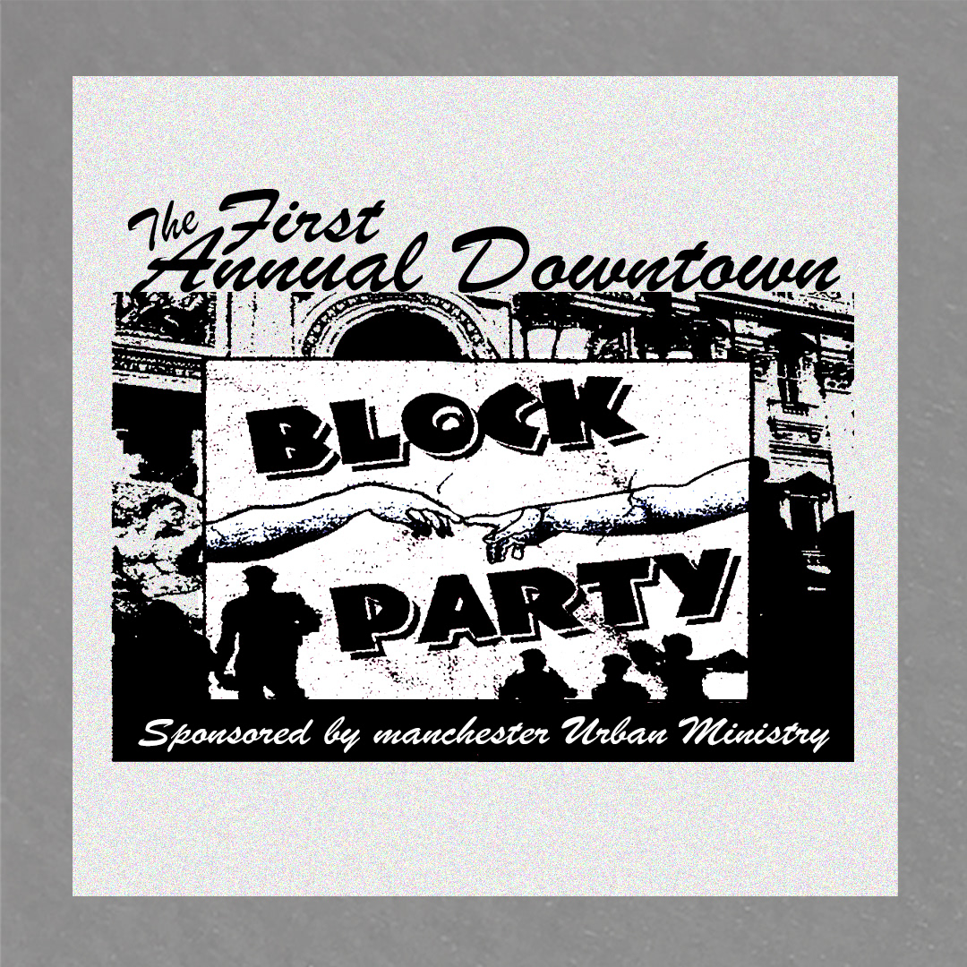 Pellon test print of Block Party graphic screen print alignment and detail check before final production.