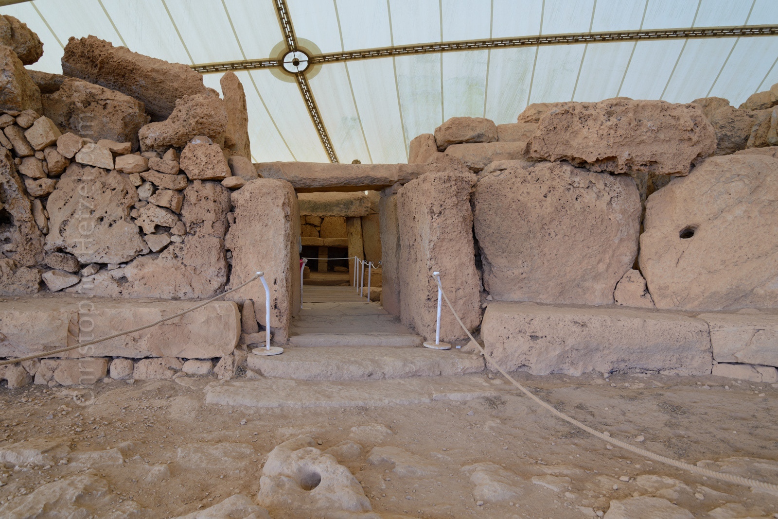 Passage into the Mnajdra temple complex.