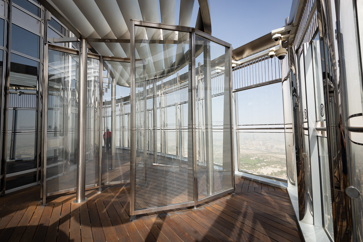 Observation deck on the 148th floor of the Burj Khalifa.