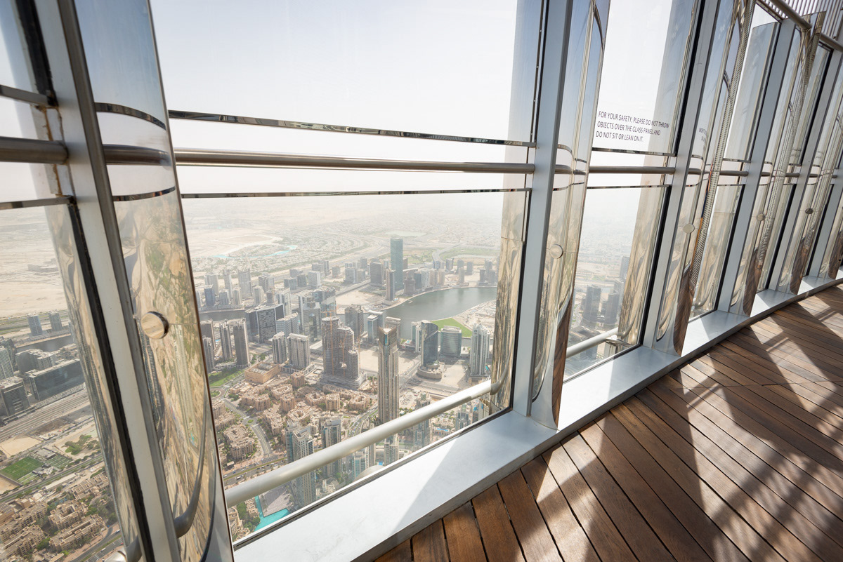 Observation deck on the 148th floor of the Burj Khalifa.