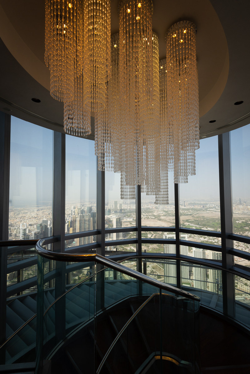 Staircase from the 125th floor to the 124th floor of the Burj Khalifa.