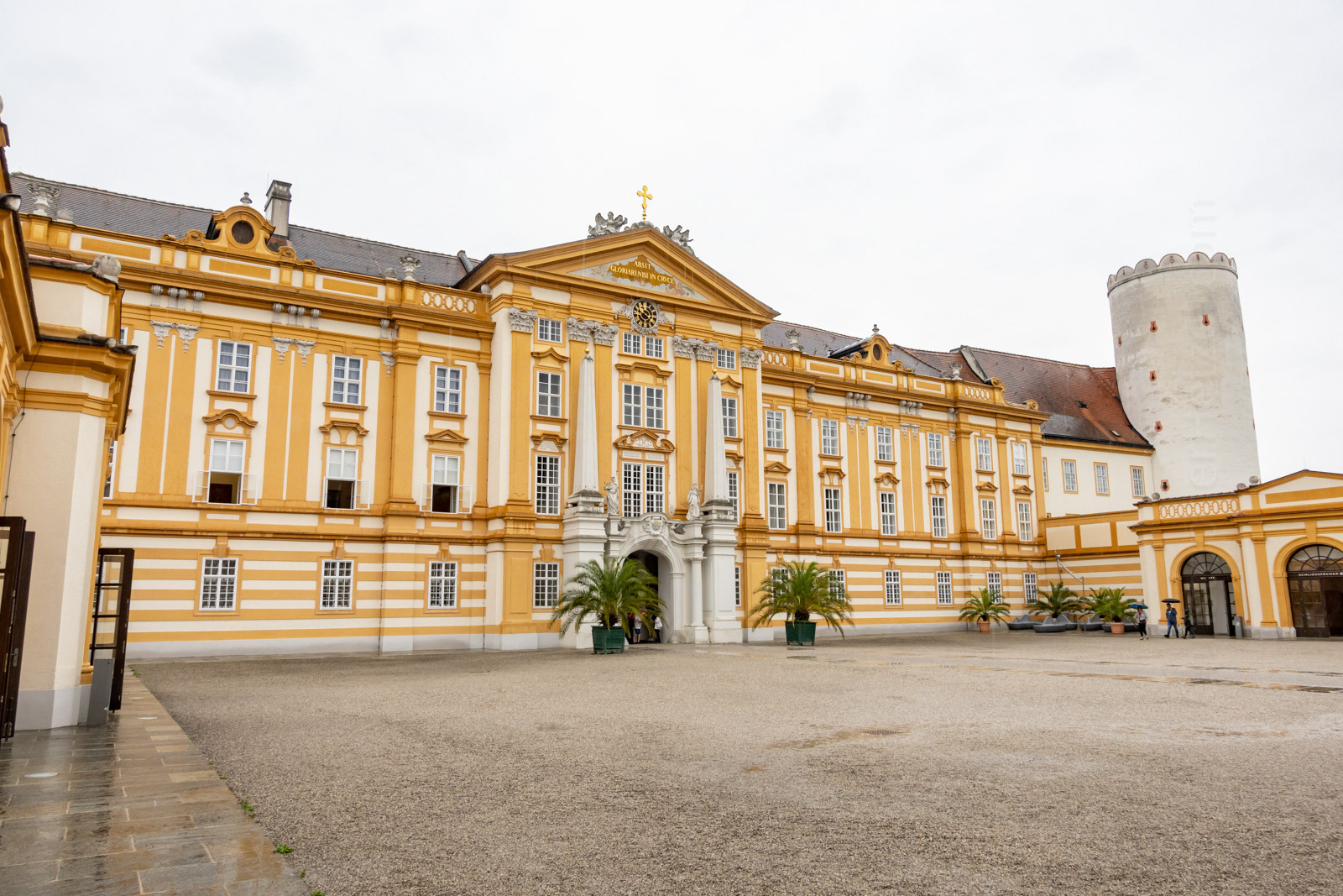 A view of St. Benedict's Hall from the Gatekeeper's courtyard.
