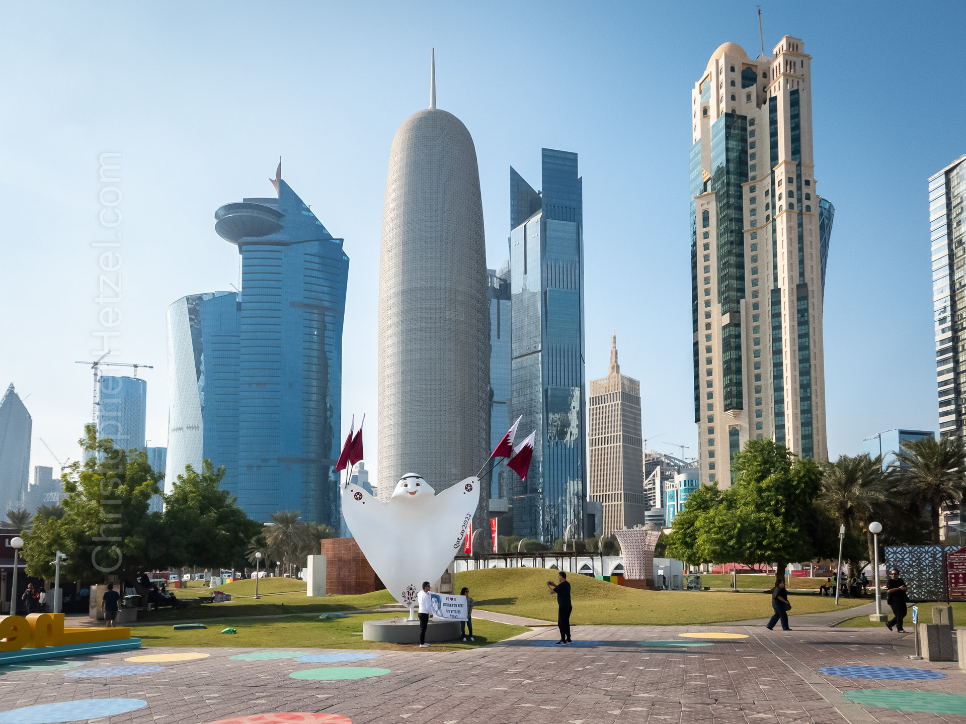 On the Corniche.