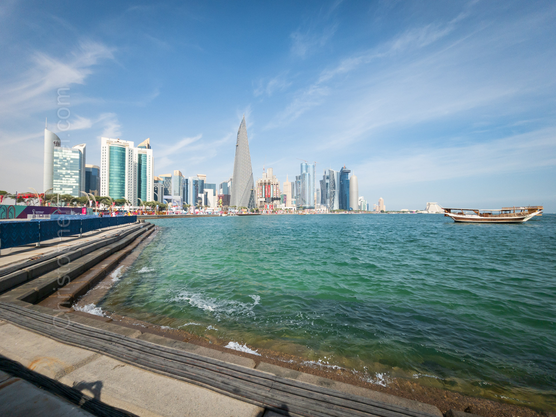 A view of downtown Doha from the Corniche.