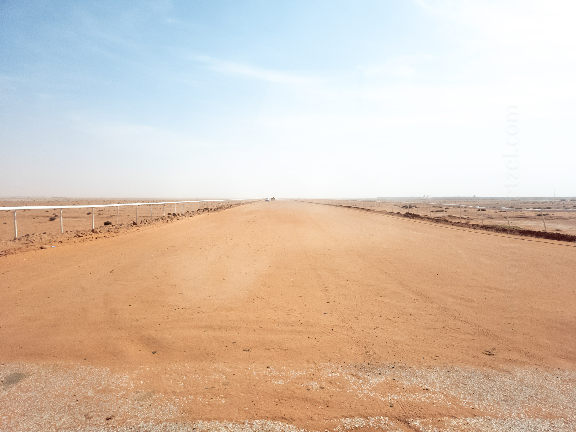 One of the camel race tracks, which we crossed over, on our way to the festival grounds.