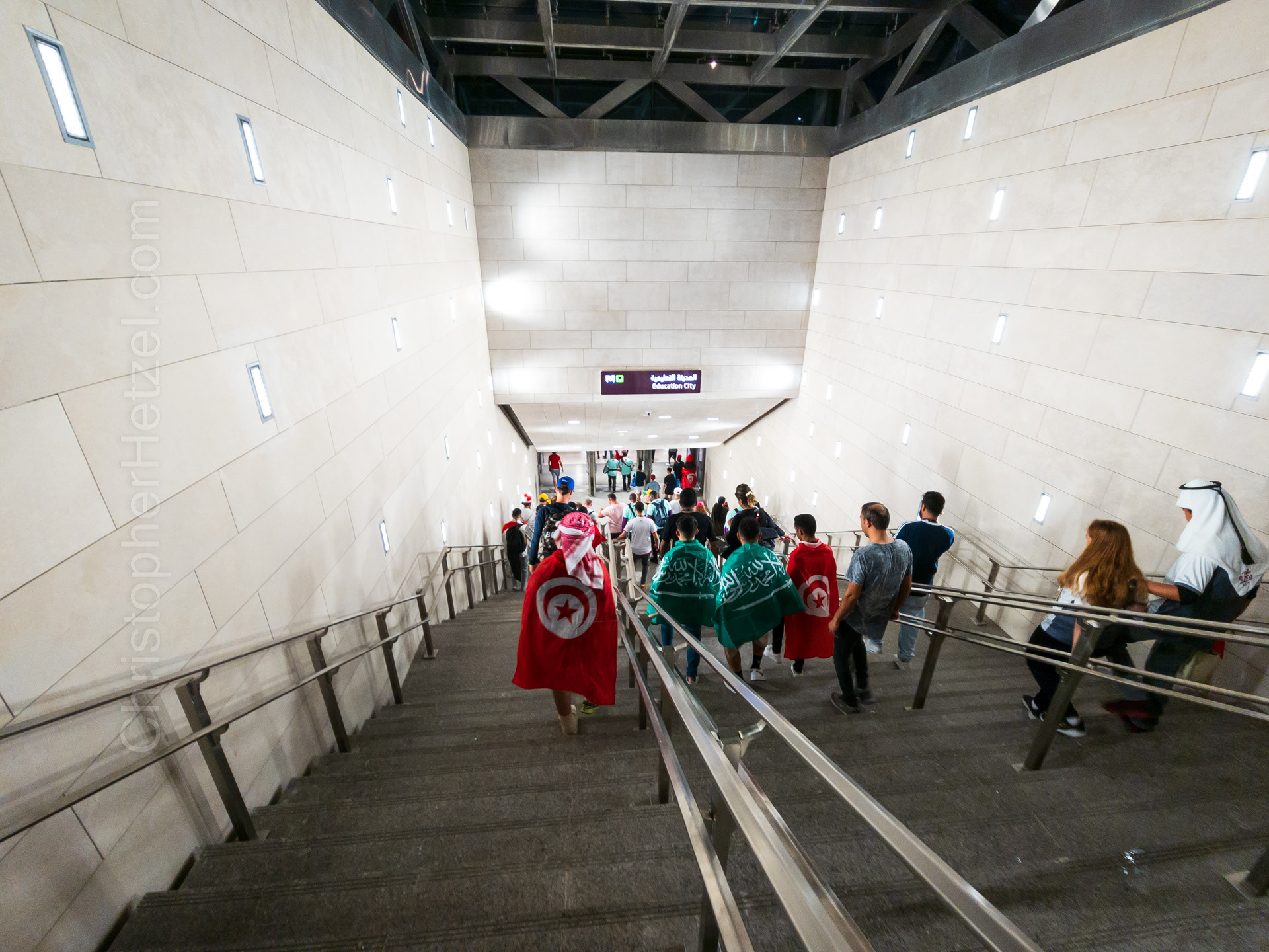 Entering the Metro, and headed to the FIFA Fan Festival at the Corniche.