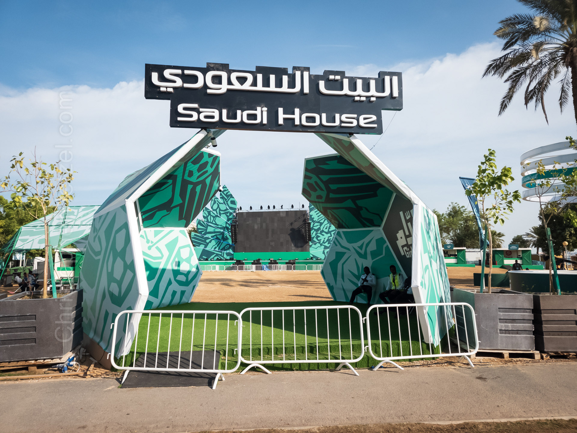 Saudi Arabia has its own fan festival area on the Corniche.