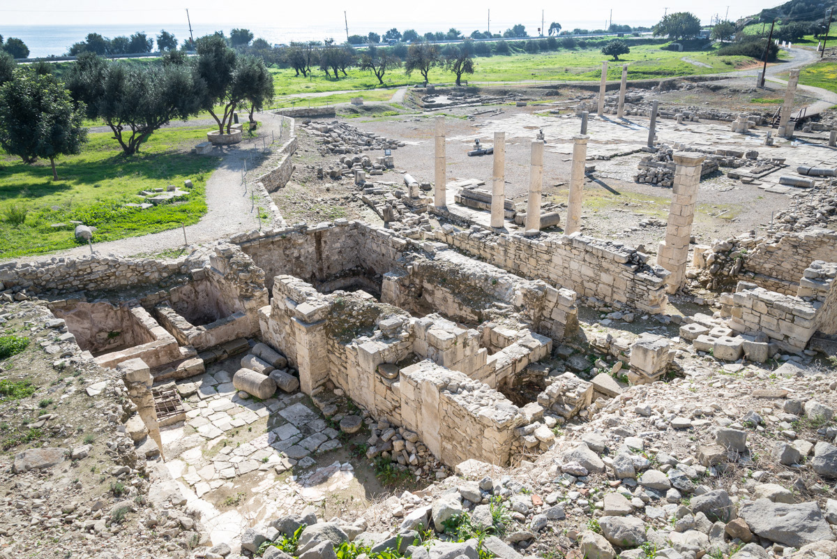 Overview photo of Roman Baths with Harbor and Agora in background.