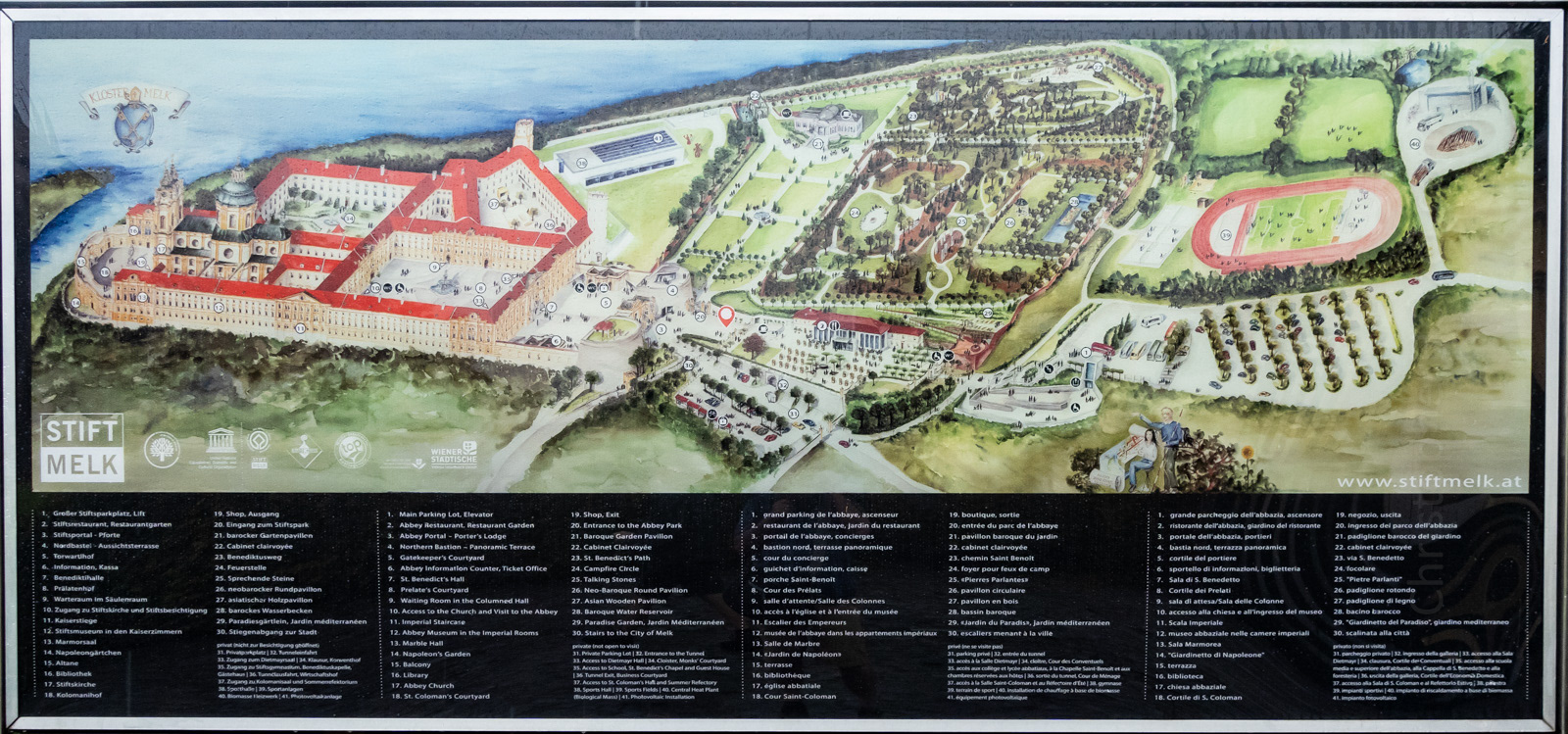 A map of the abbey grounds, showing just how expansive they are.