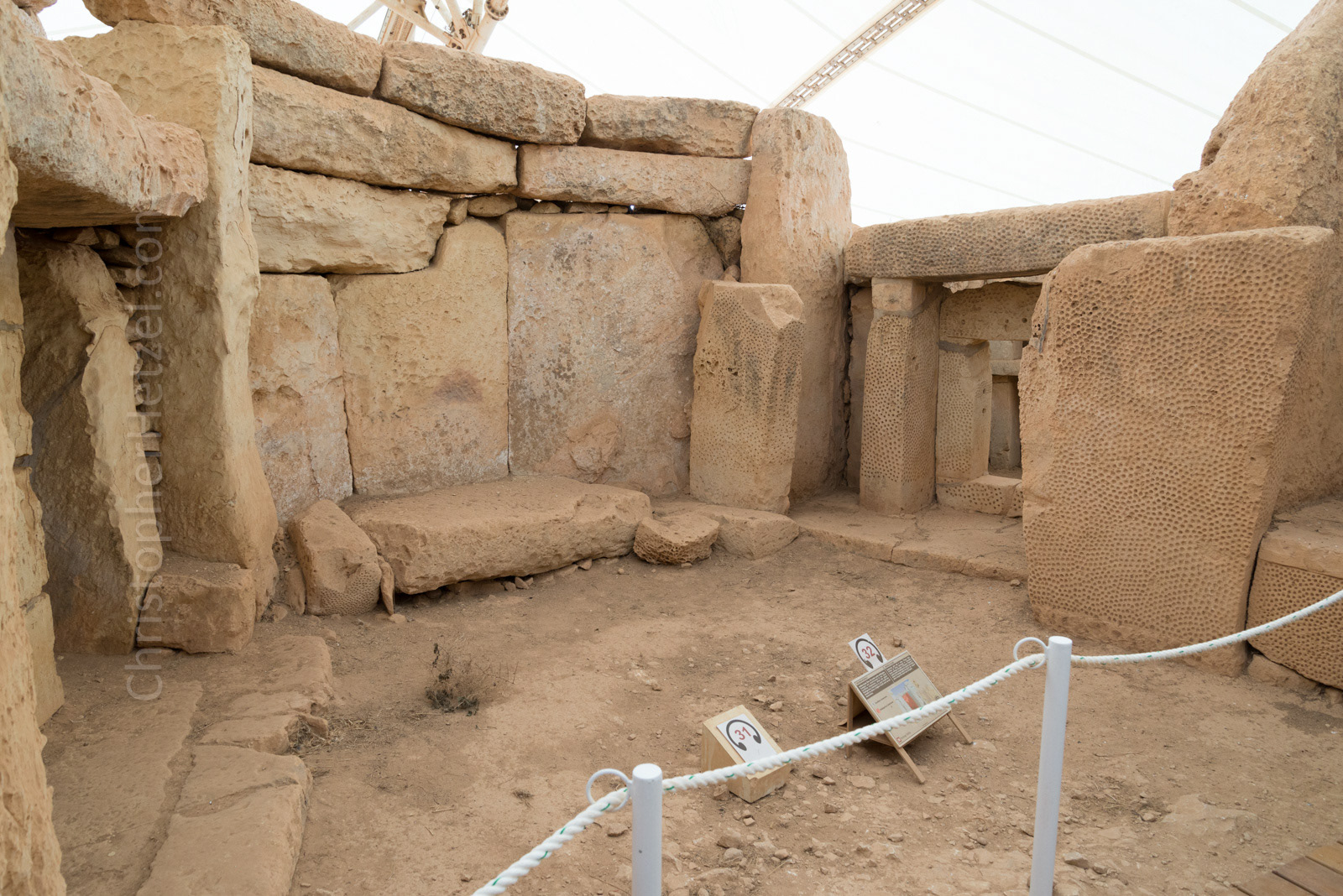 Central room in the Mnajdra temple complex.