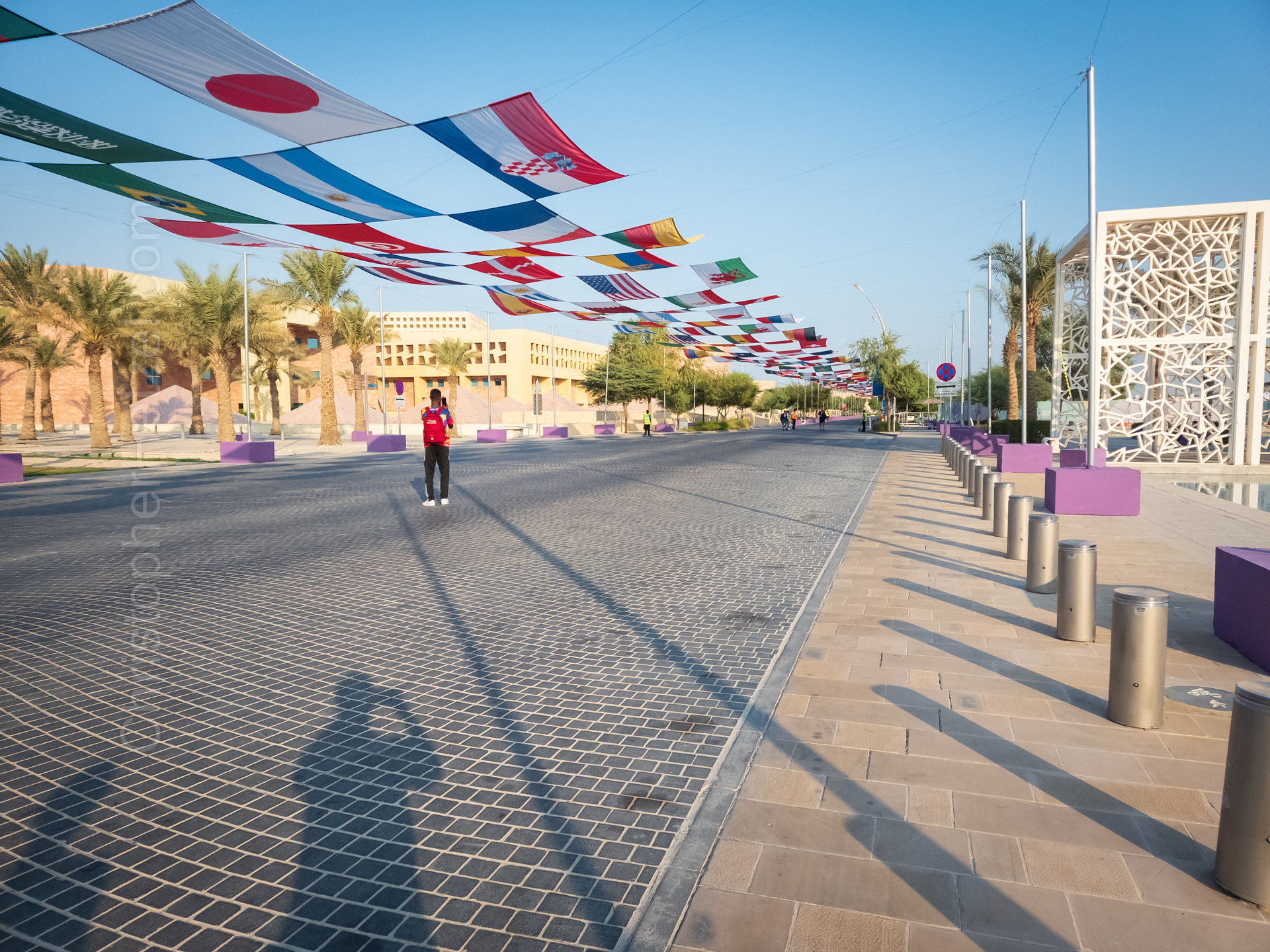 One of many sights in Education City on our way to the stadium.