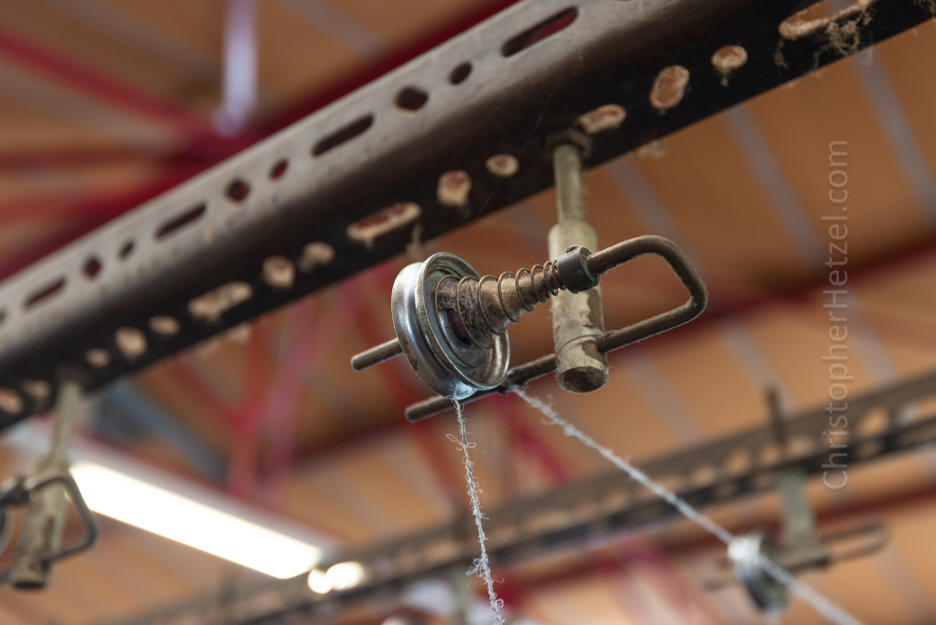 Hanking - The yarn is would from bobbins to 'hanks,' which is the form used to wash and dye the yarn.