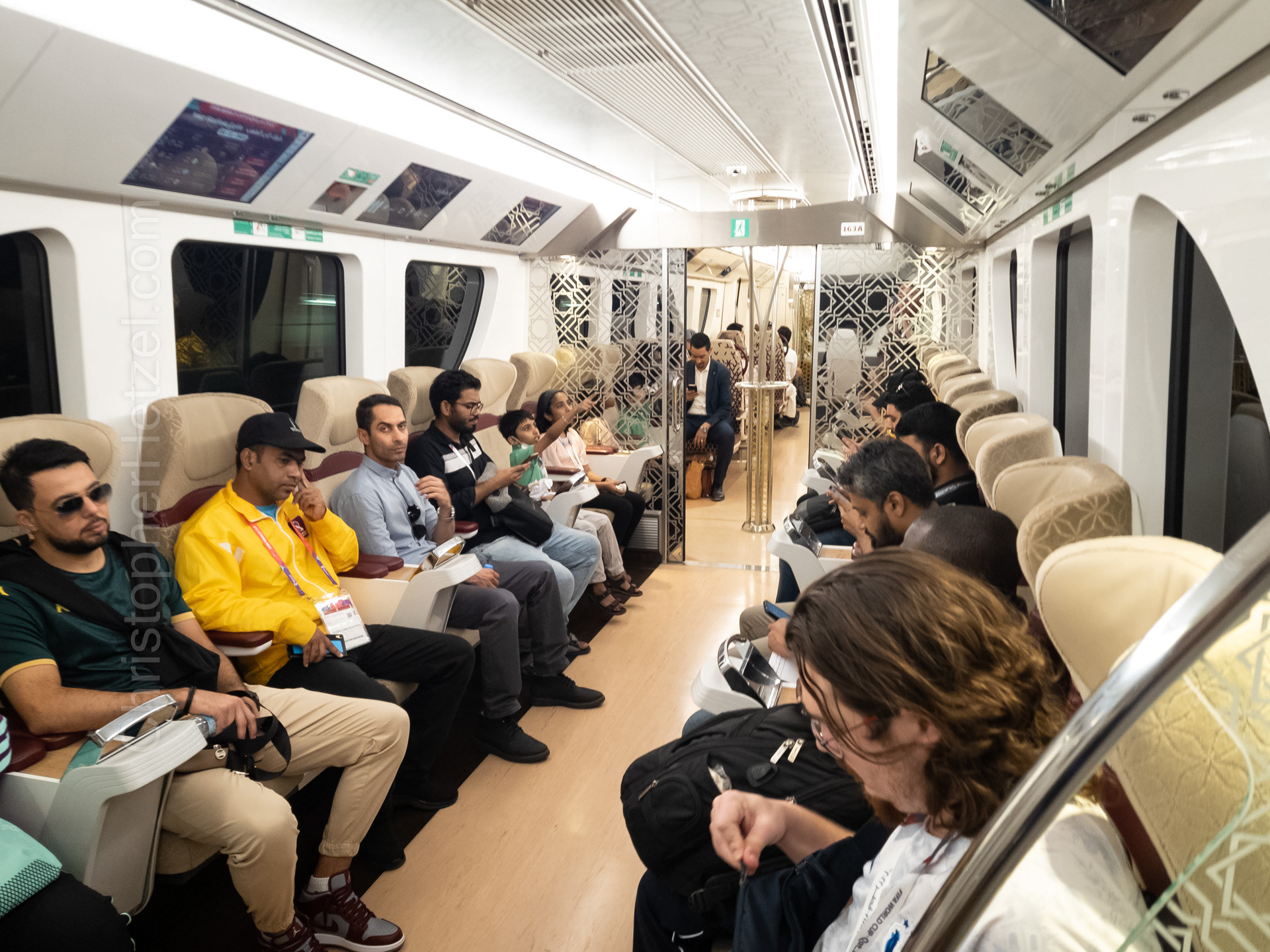 A very swanky subway car...all the others we saw were clean and new, but not nearly this nice.