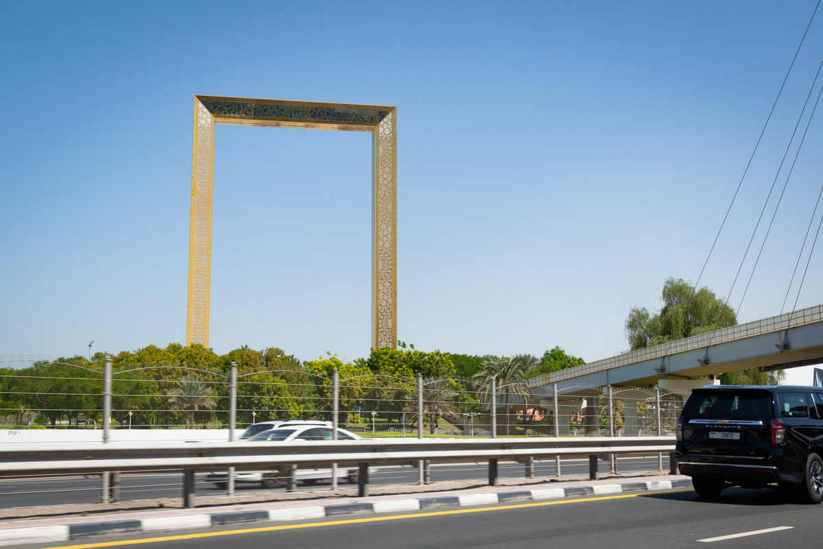 The Dubai Frame is an observatory, museum, and monument in Zabeel Park, Dubai. It holds the record for the largest frame in the world. The building is a popular tourist destination, as its observation deck provides views of old Dubai to the north and newer parts to the south, serving as a symbolic gateway between the two. The project idea was initially conceived by Fernando Donis, and selected as the winner of a design competition by an international jury. It opened in January 2018.