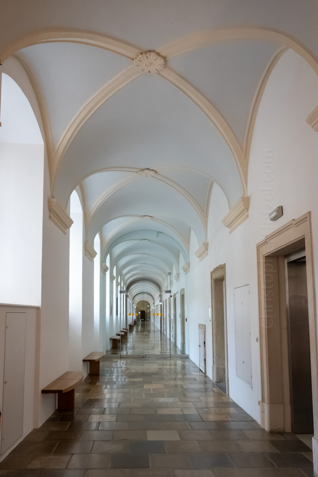 A corridor in the Imperial apartments block.