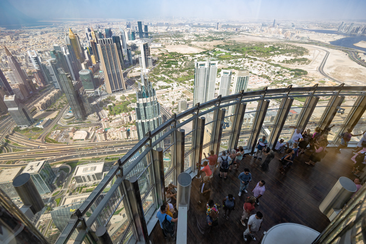 View of the 124th floor observation deck, from the 125th floor.