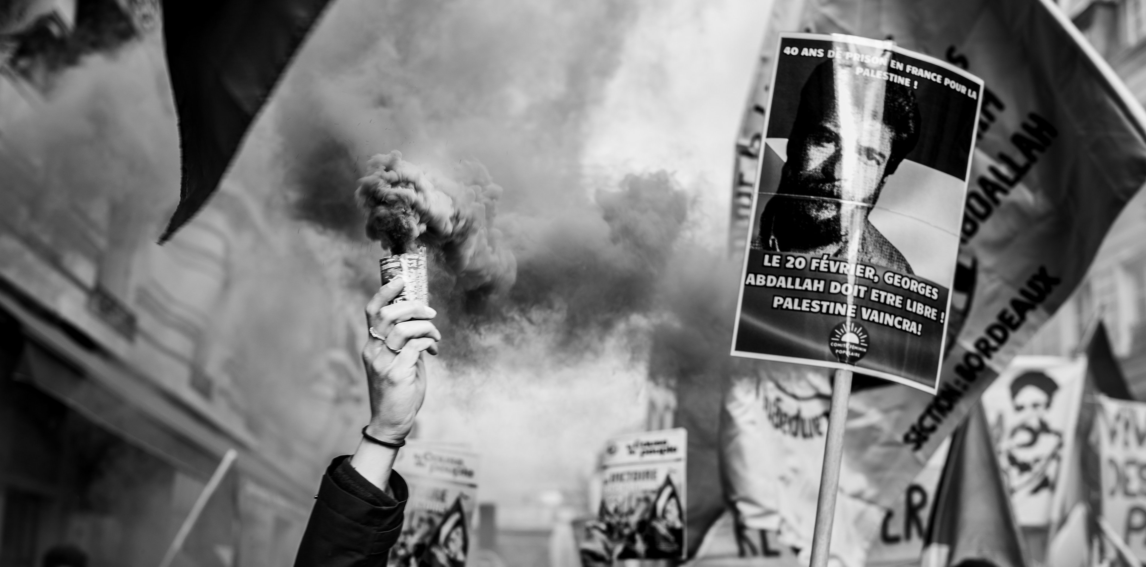 Demonstration to demand the release of Gorges Abdallah 02/08/2025 Paris, France