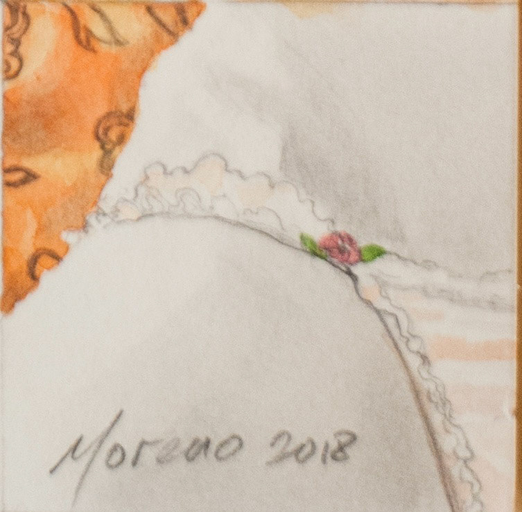Detalle de mujer recostada | Watercolor and pencil
