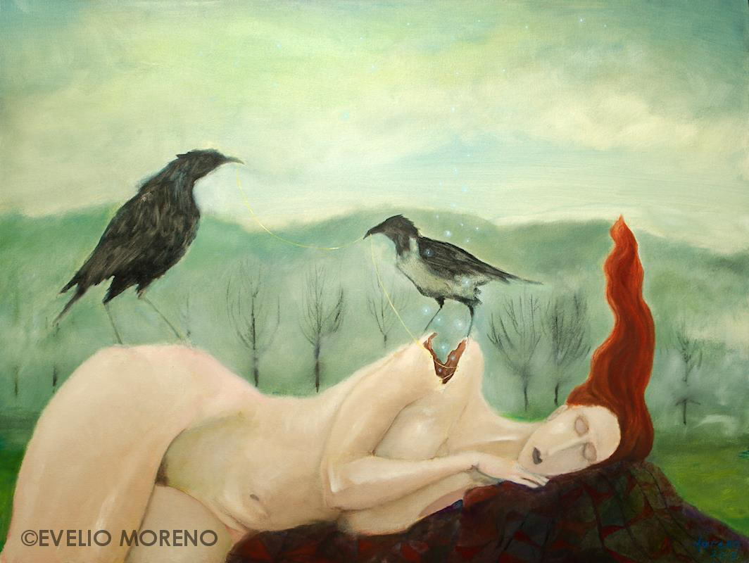 Cosiendo a la mujer dormida | 80 x 60 cm | 2014