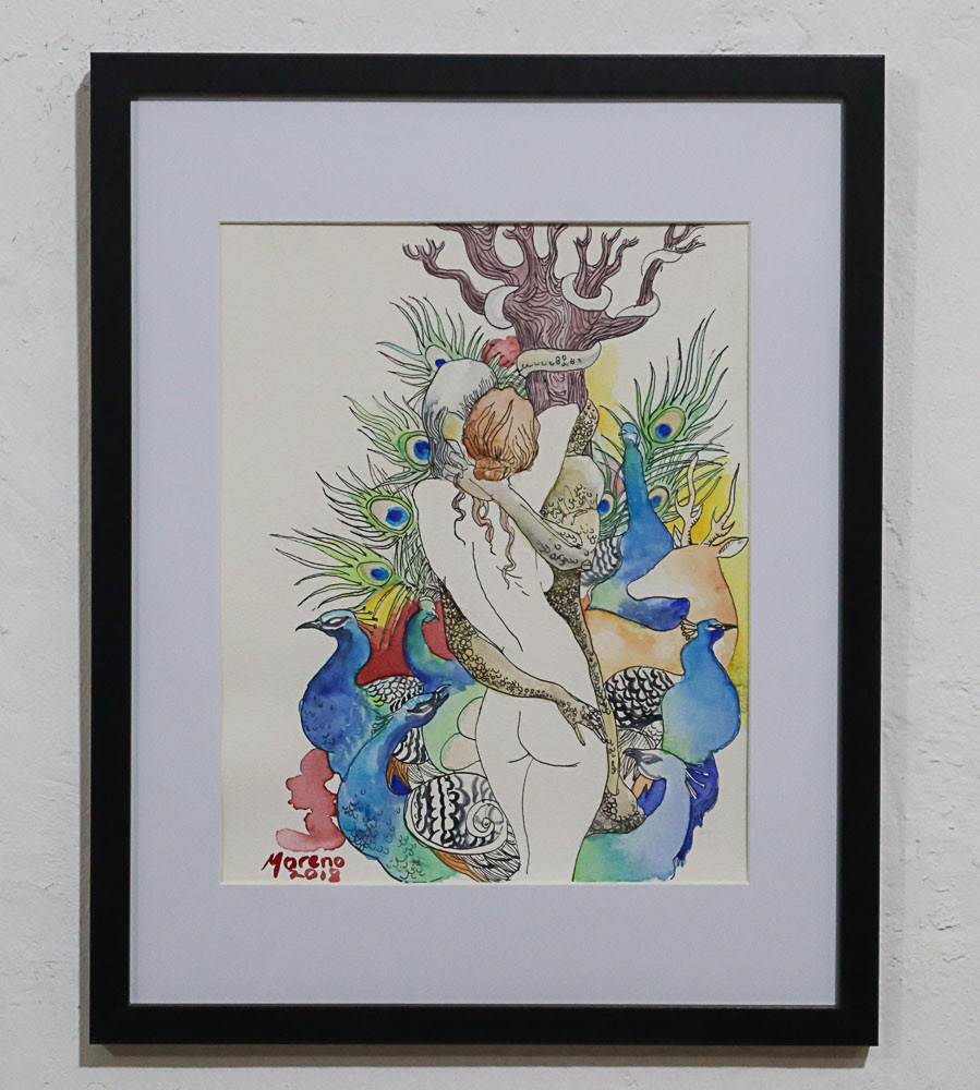 Paraíso perdido, tinta china y acuarela sobre papel de acuarela