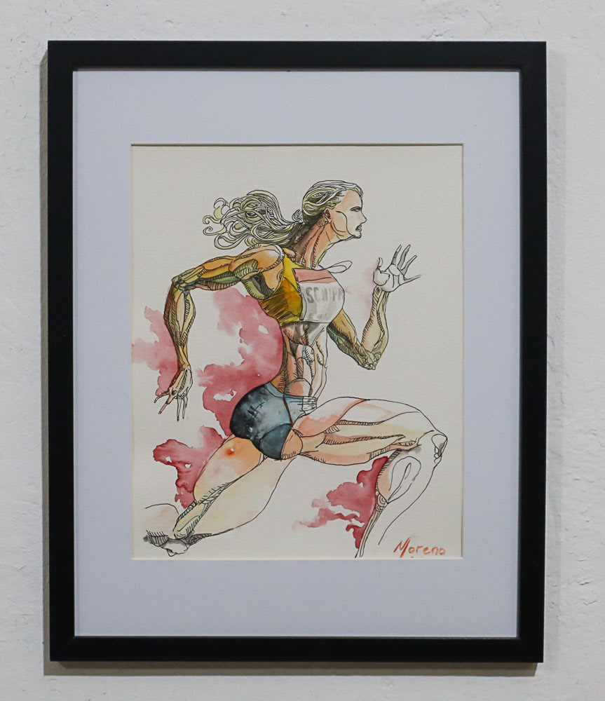 Corredora / tinta china y acuarela sobre papel de acuarela