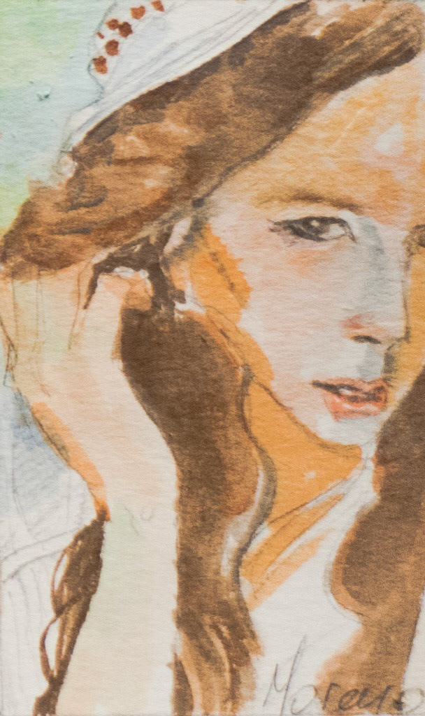Mujer con sudadera | Watercolor and pencil