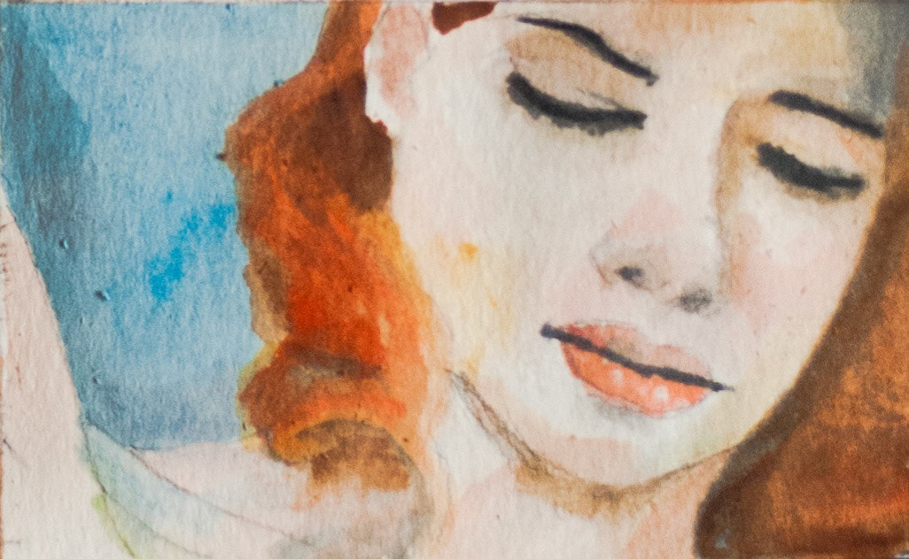 Rostro de joven pelirroja | Watercolor